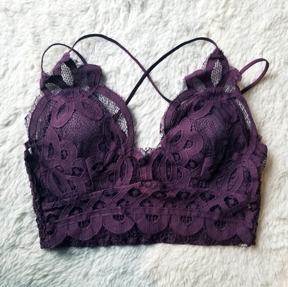 Other - Eggplant Purple Lace Crochet Bralette